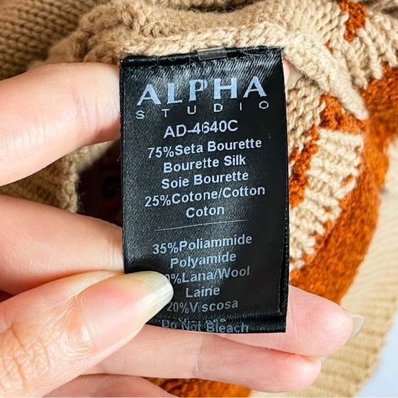 🛎️ 5/$20 Alpha Studio Silk Cotton Wool Cashmere Crewneck Sweater Size S - Picture 11 of 12